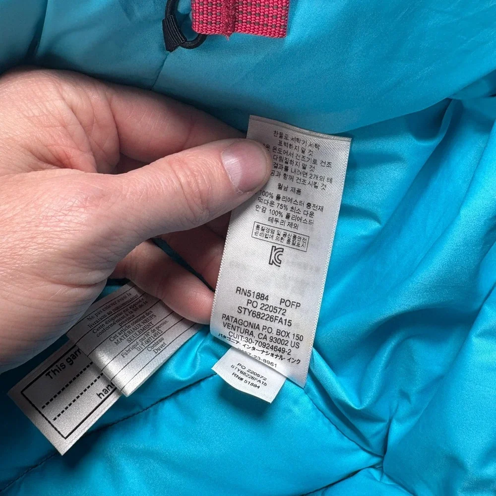 Patagonia Down Sweater Vest Girls 2XL Pink Full Zip‎ Outdoor Kids